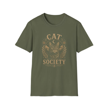 Cat Society T-Shirt — Vintage Cat Crest Graphic Tee