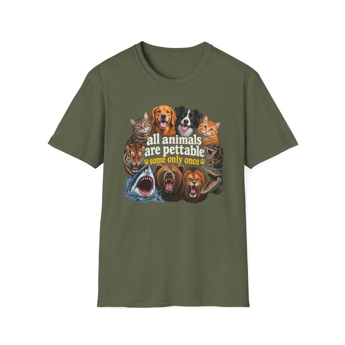 All Animals Are Pettable Graphic Tee – Funny Pet Lover T-Shirt
