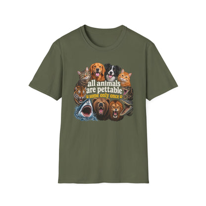 All Animals Are Pettable Graphic Tee – Funny Pet Lover T-Shirt
