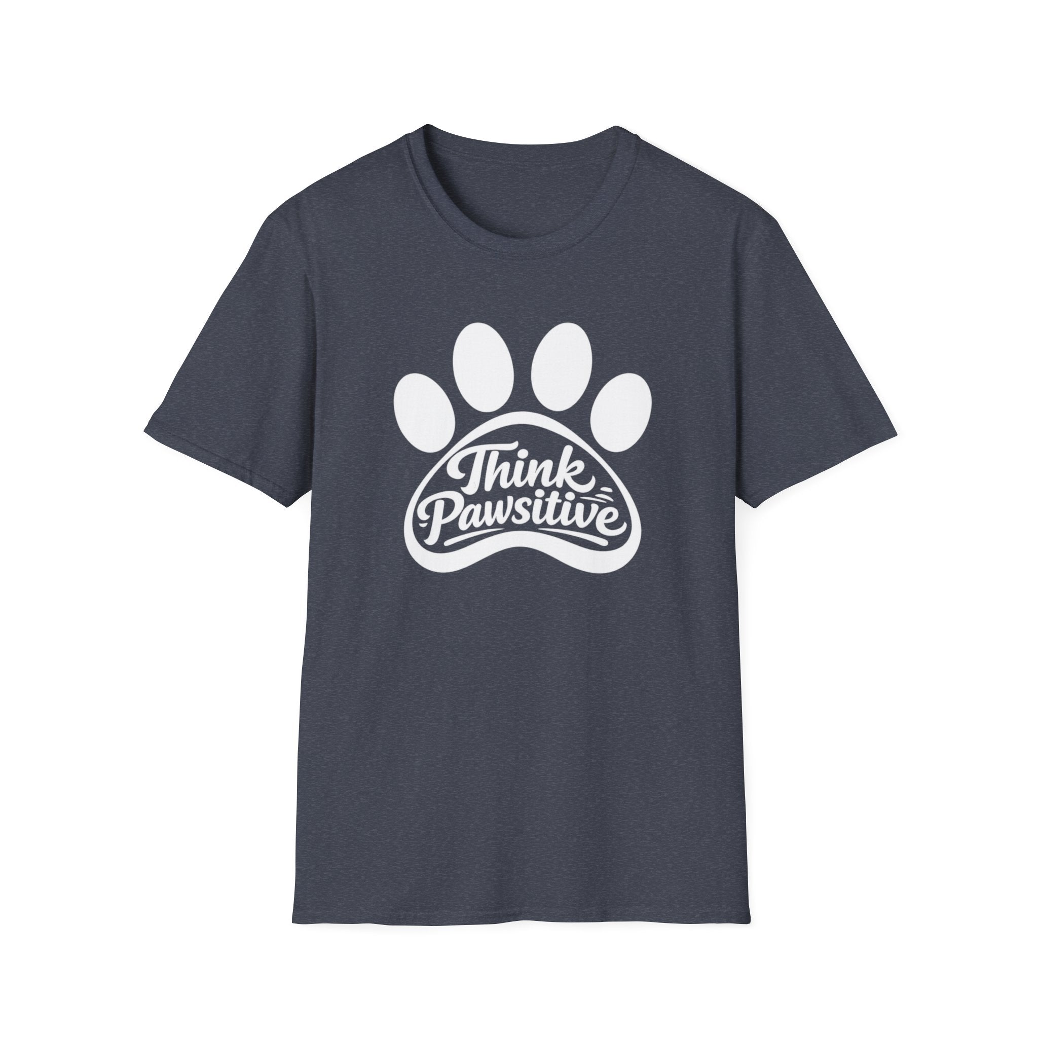 Camiseta con estampado de patas Think Pawsitive — Camiseta positiva para amantes de las mascotas