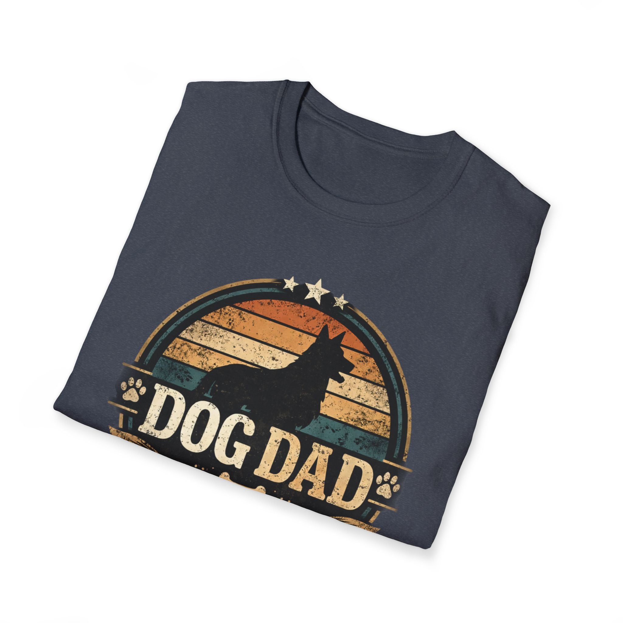Dog Dad T-Shirt — Vintage Silhouette "Dog Dad" Graphic Tee for Pet Lovers