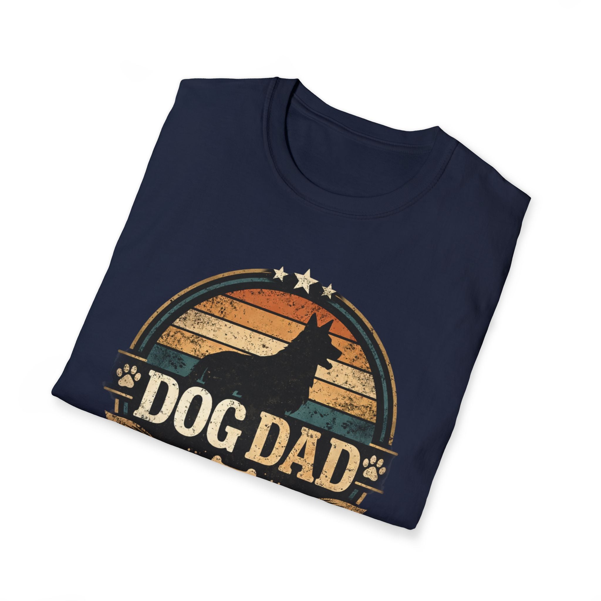 Dog Dad T-Shirt — Vintage Silhouette "Dog Dad" Graphic Tee for Pet Lovers