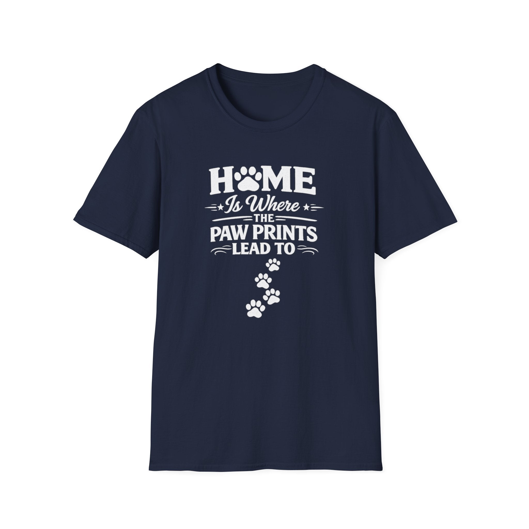 T‑Shirt — "Home Is Where the Paw Prints Lead To" Pet Lover Graphic Tee