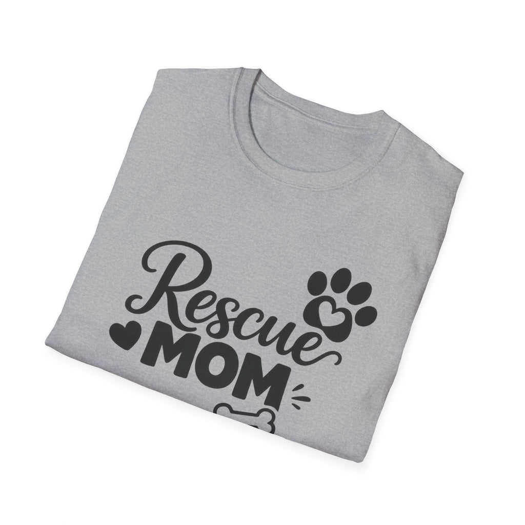 Camiseta Rescue Mom: Linda camiseta con estampado de perro rescatado para mamás de mascotas
