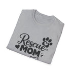 Camiseta Rescue Mom: Linda camiseta con estampado de perro rescatado para mamás de mascotas