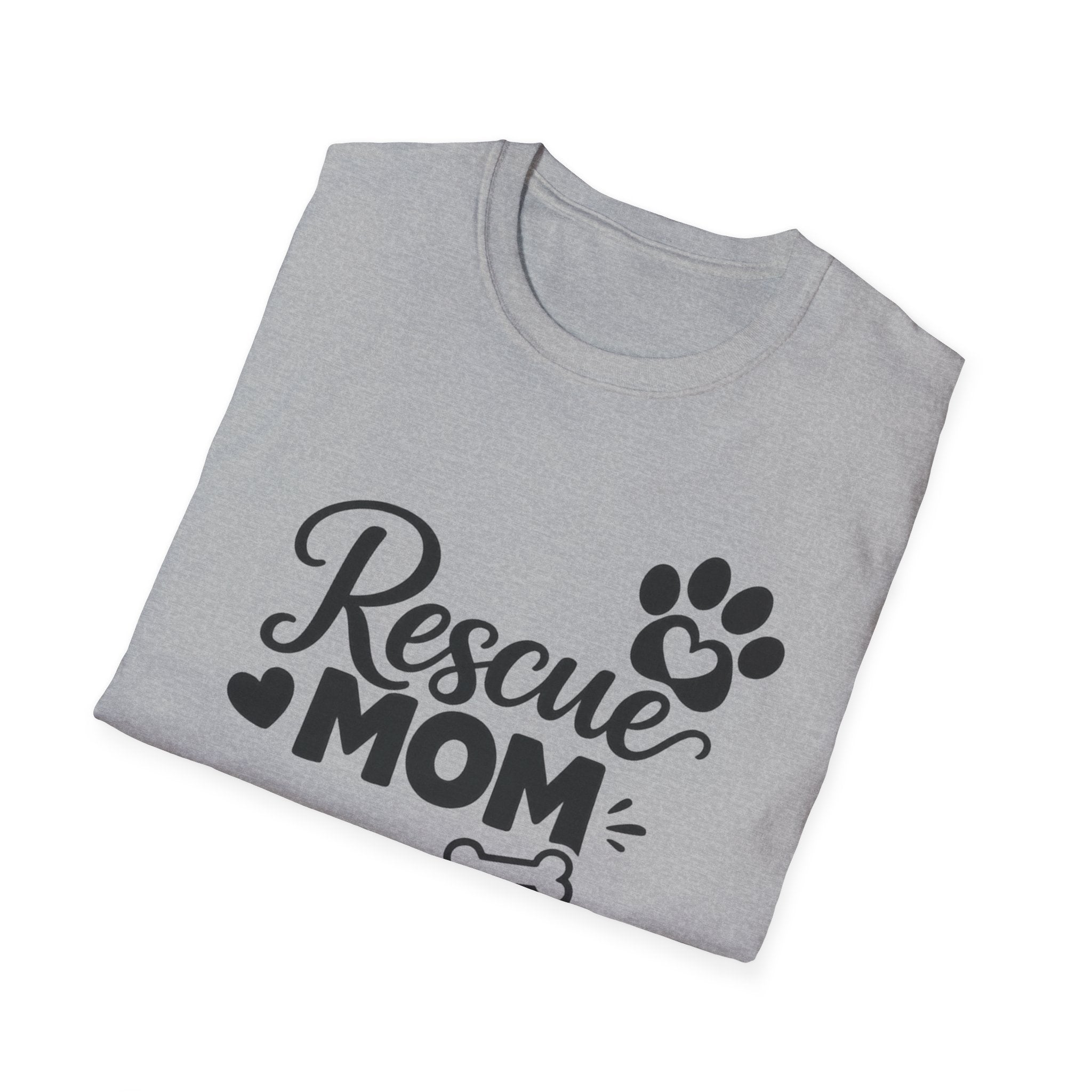 Camiseta Rescue Mom: Linda camiseta con estampado de perro rescatado para mamás de mascotas