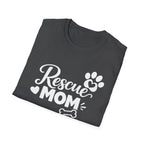 Rescue Mom T-Shirt — Dog Rescue Paw & Bone Tee for Pet Moms