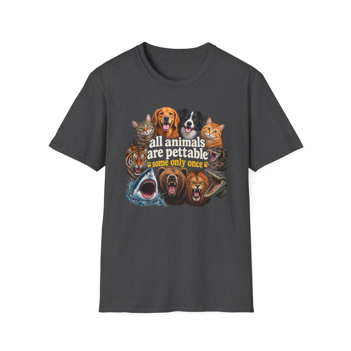 All Animals Are Pettable Graphic Tee – Funny Pet Lover T-Shirt