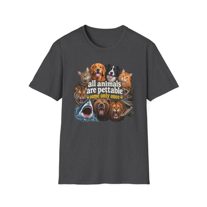 All Animals Are Pettable Graphic Tee – Funny Pet Lover T-Shirt