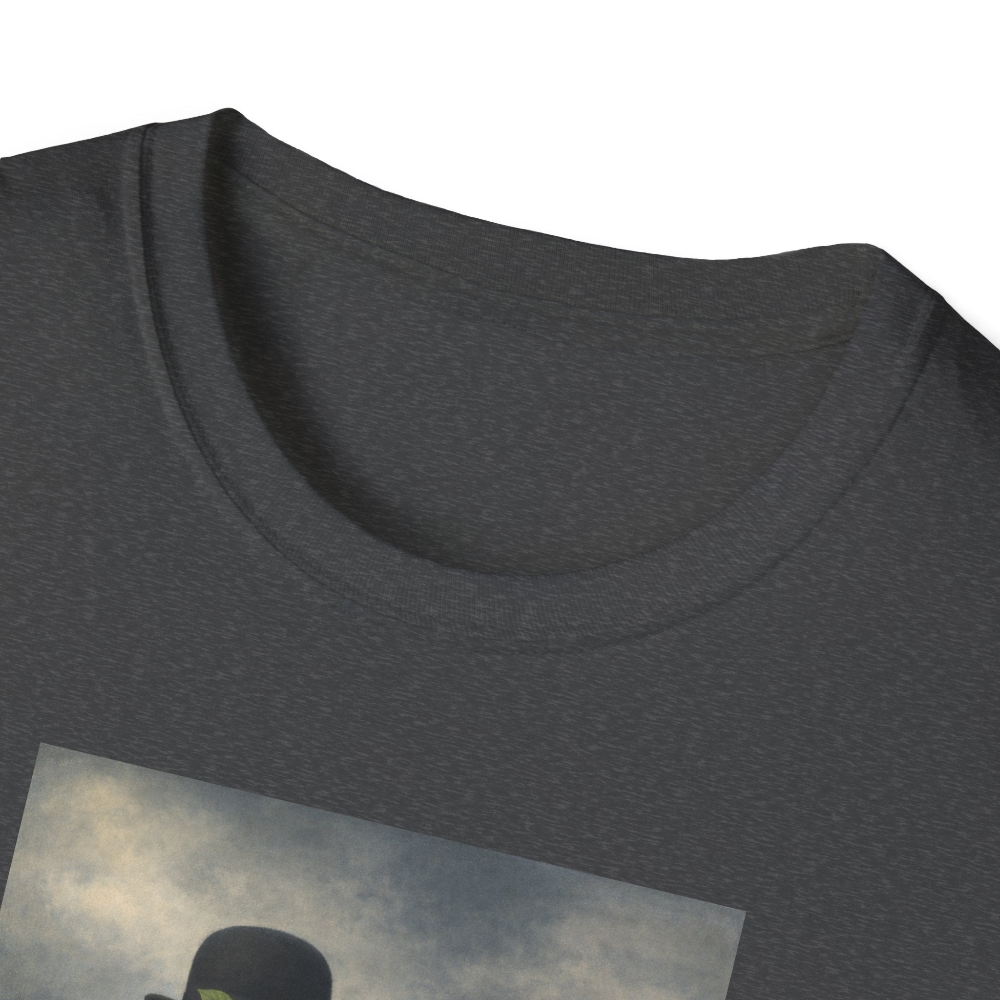 Surreal Magritte-Inspired Man with Apple T-Shirt — Vintage Surrealist Art Tee