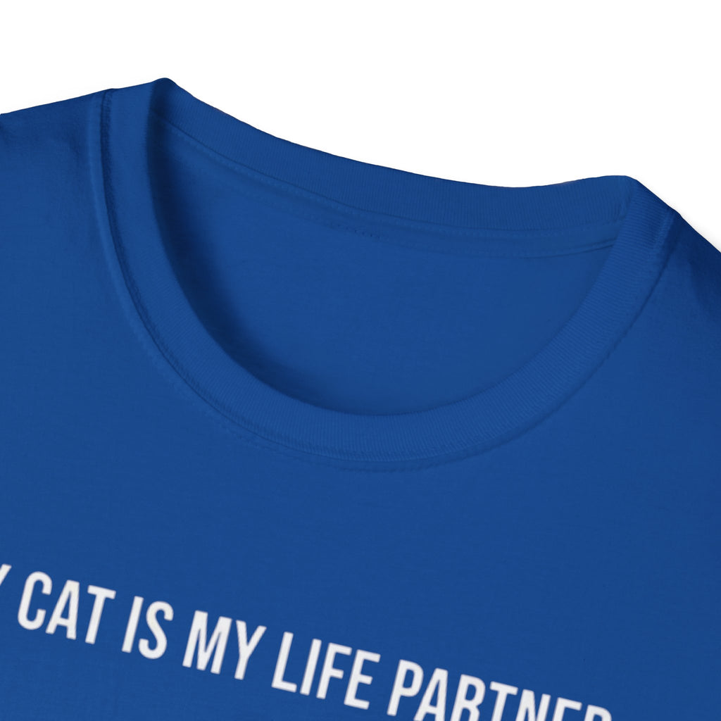 Cat Paw Partner T‑Shirt — "My Cat Is My Life Partner" Cute Cat Lover Tee