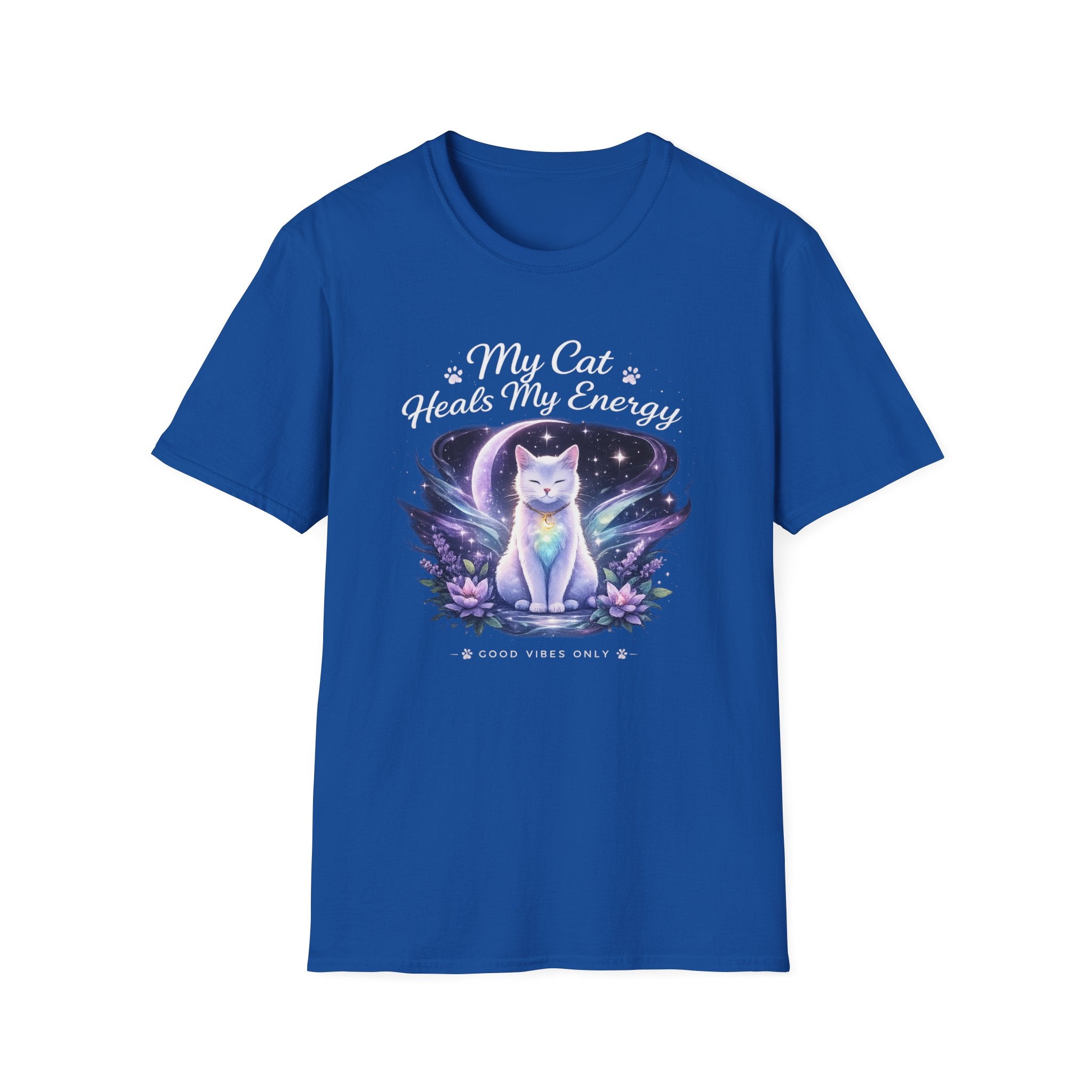 My Cat Heals My Energy T-Shirt — Spiritual Cat Lover Tee