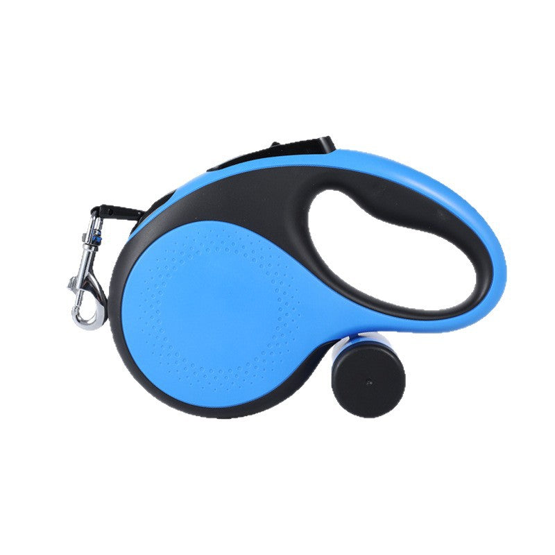 Correa retráctil automática para perros con soporte para bolsas de basura 