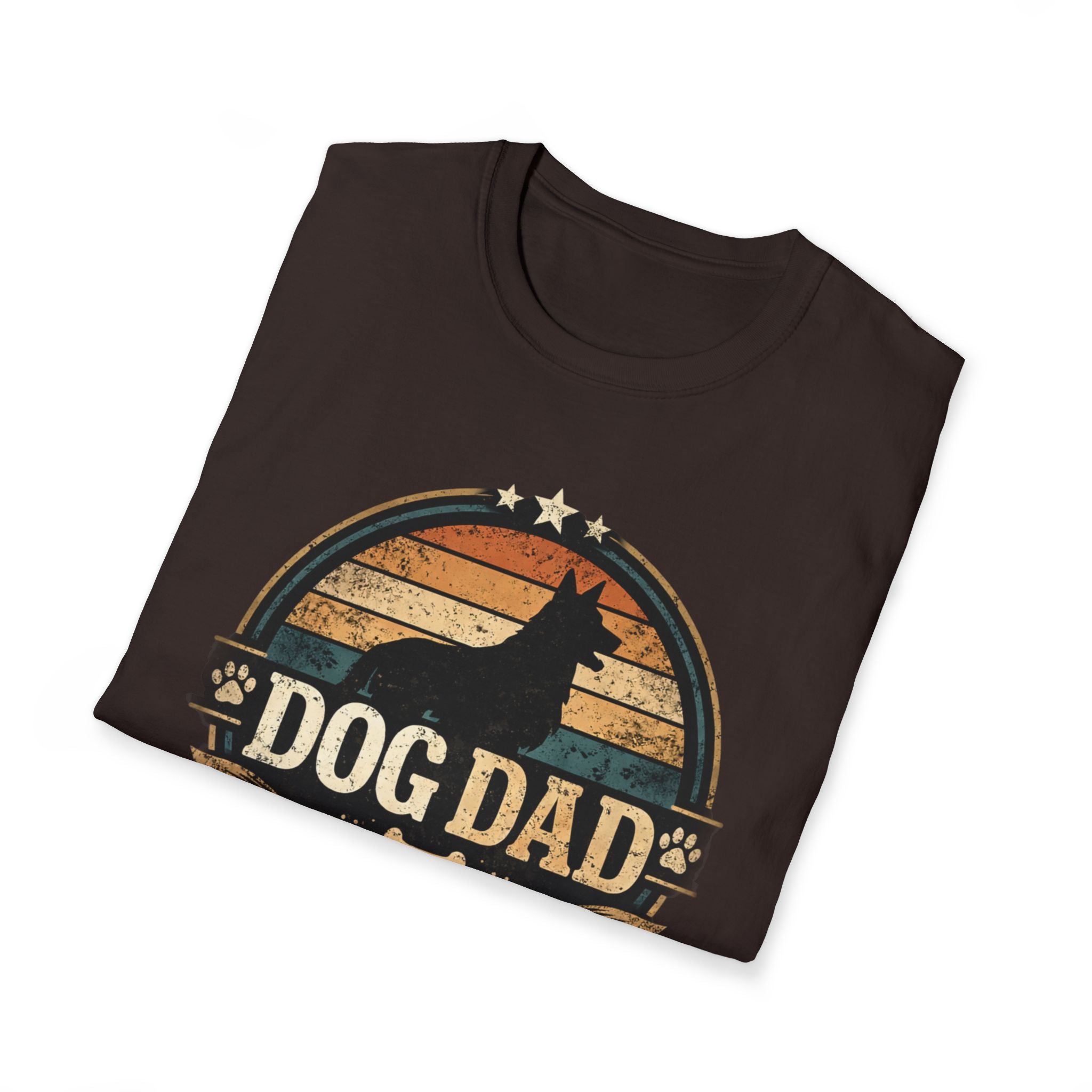 Dog Dad T-Shirt — Vintage Silhouette "Dog Dad" Graphic Tee for Pet Lovers
