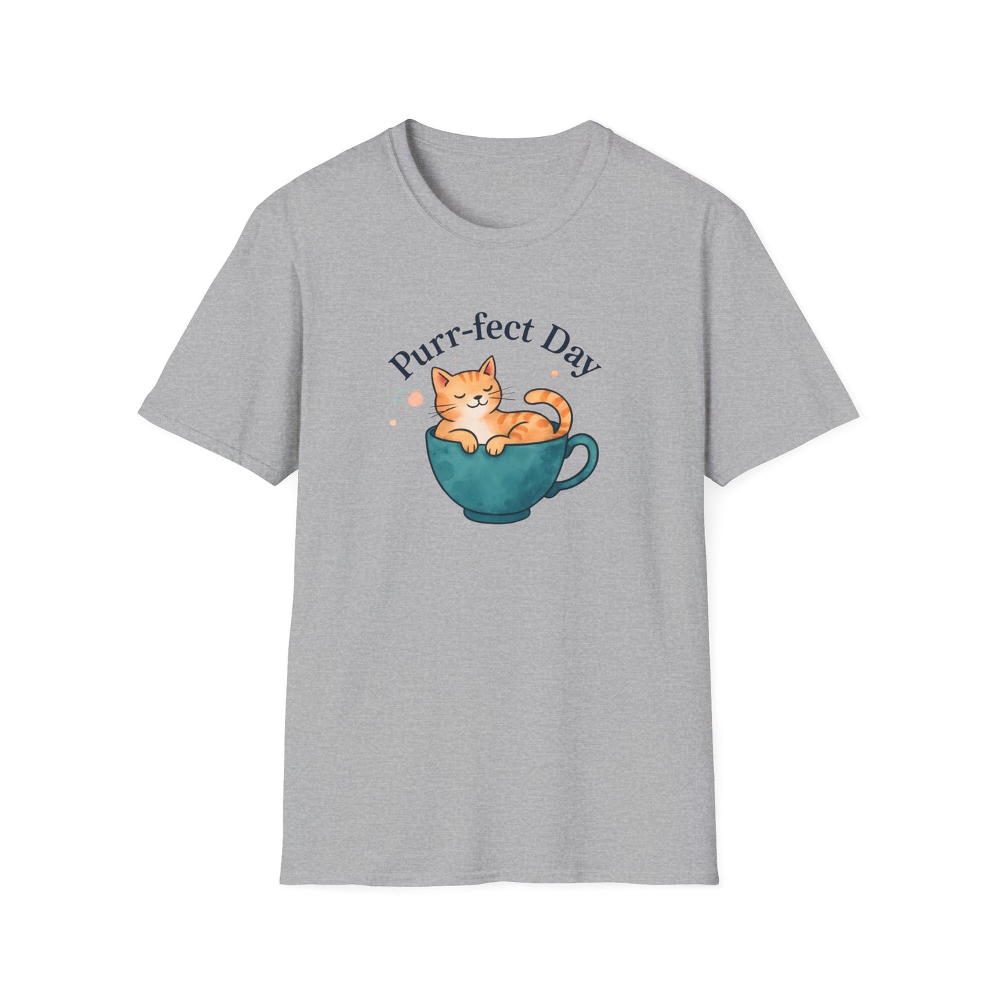 Camiseta de gato en taza de té
