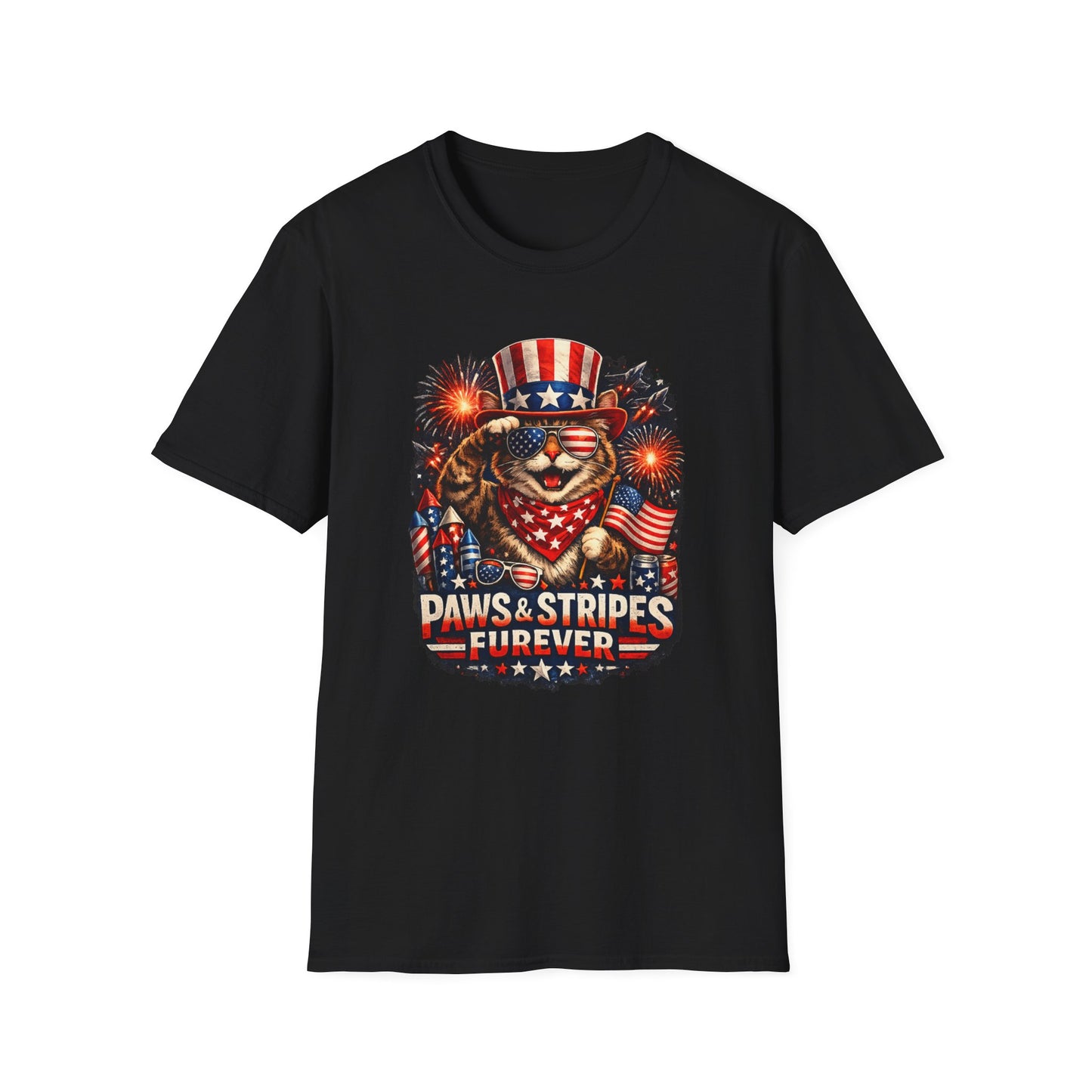 Patriotic Paws T-Shirt — “Paws & Stripes Forever” 4th of July Graphic Tee