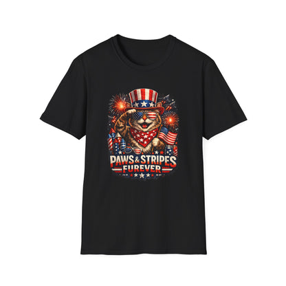 Patriotic Paws T-Shirt — “Paws & Stripes Forever” 4th of July Graphic Tee