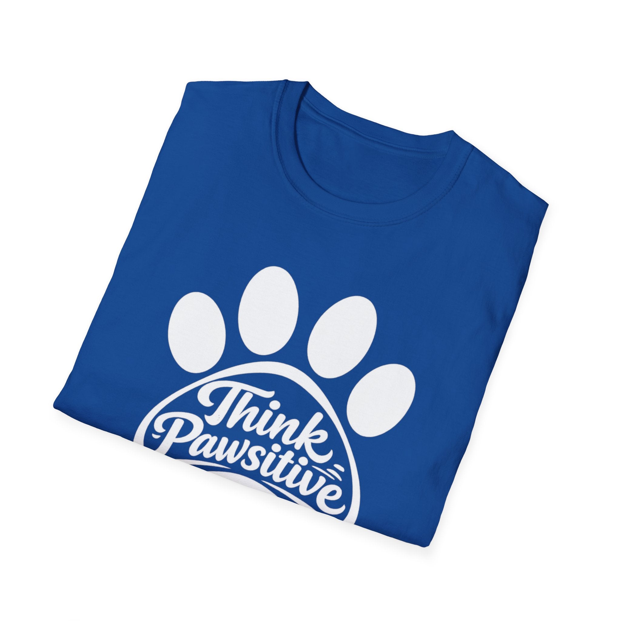 Camiseta con estampado de patas Think Pawsitive — Camiseta positiva para amantes de las mascotas