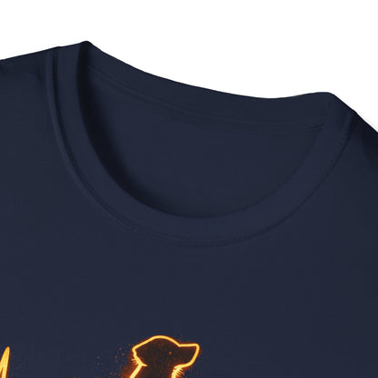 Dog Heartbeat T-Shirt — Neon Dog ECG Graphic Tee