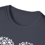 Paw Heart T-Shirt — White Doodle Paw Heart Graphic Tee