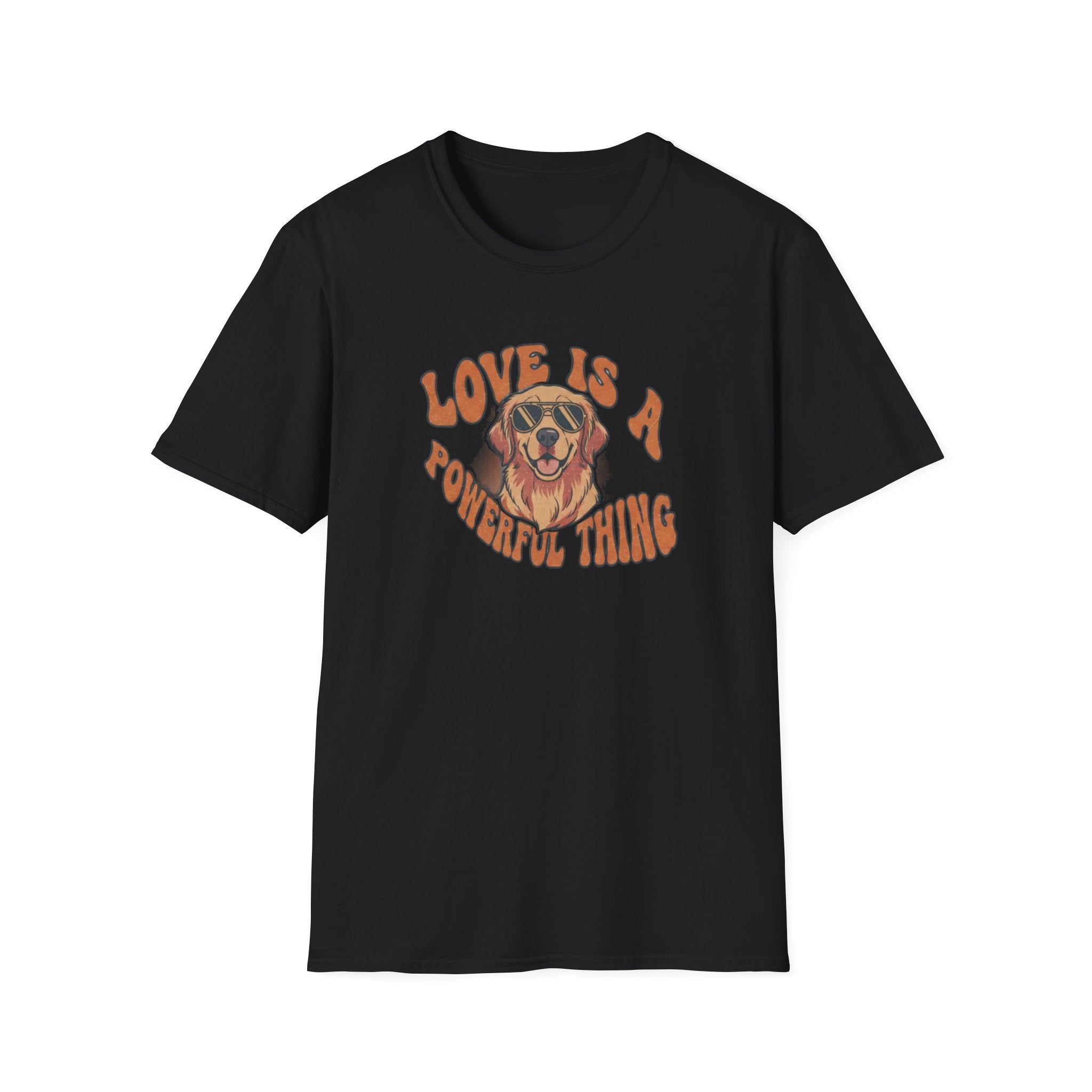 T-Shirt — "Love Is a Powerful Thing" Golden Retriever Graphic Tee