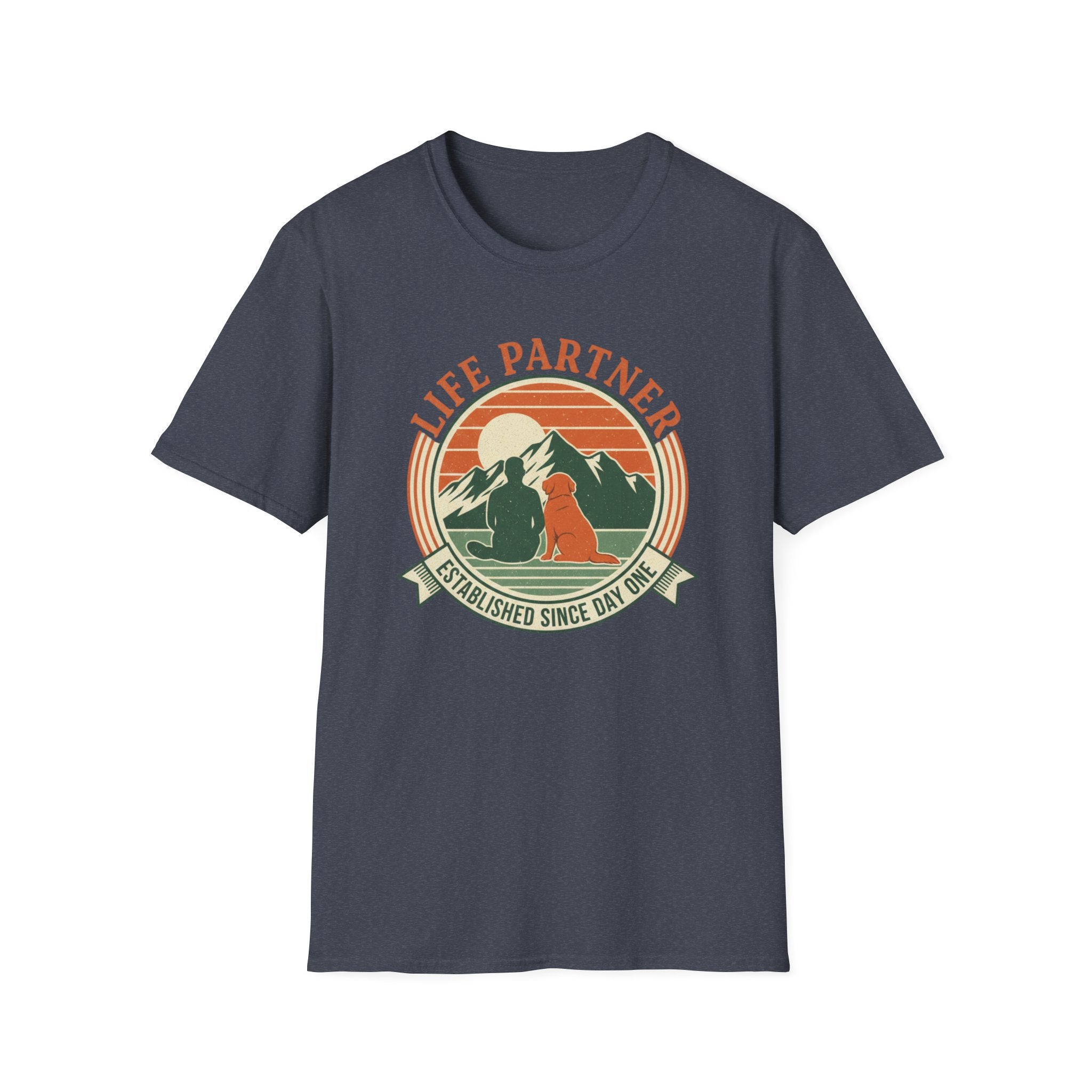 Life Partner Dog T-Shirt — "Established Since Day One" Retro Camping Tee