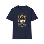 Camiseta "Live Love Meow": una linda camiseta con estampado de pata de gato para amantes de los gatos