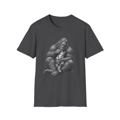 Bigfoot & Kitten T-Shirt — Cute Sasquatch Holding Cat Graphic Tee