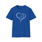 Cat Heart T-Shirt — Minimal Silhouette Cat Lover Tee