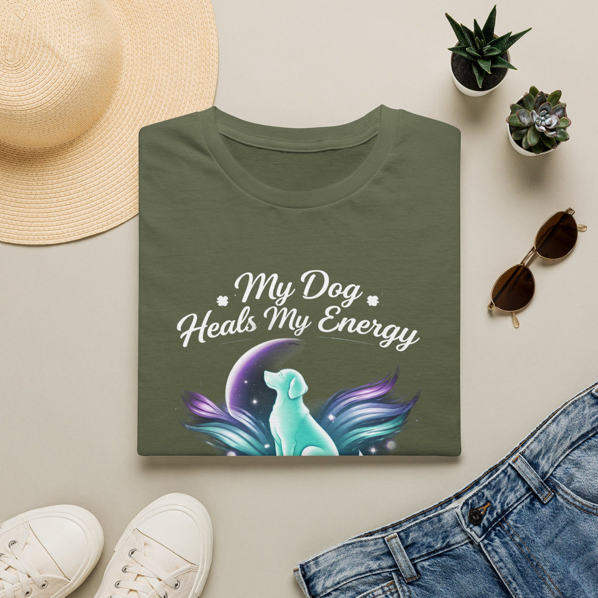 My Dog Heals My Energy T-Shirt — Spiritual Dog Lover Tee