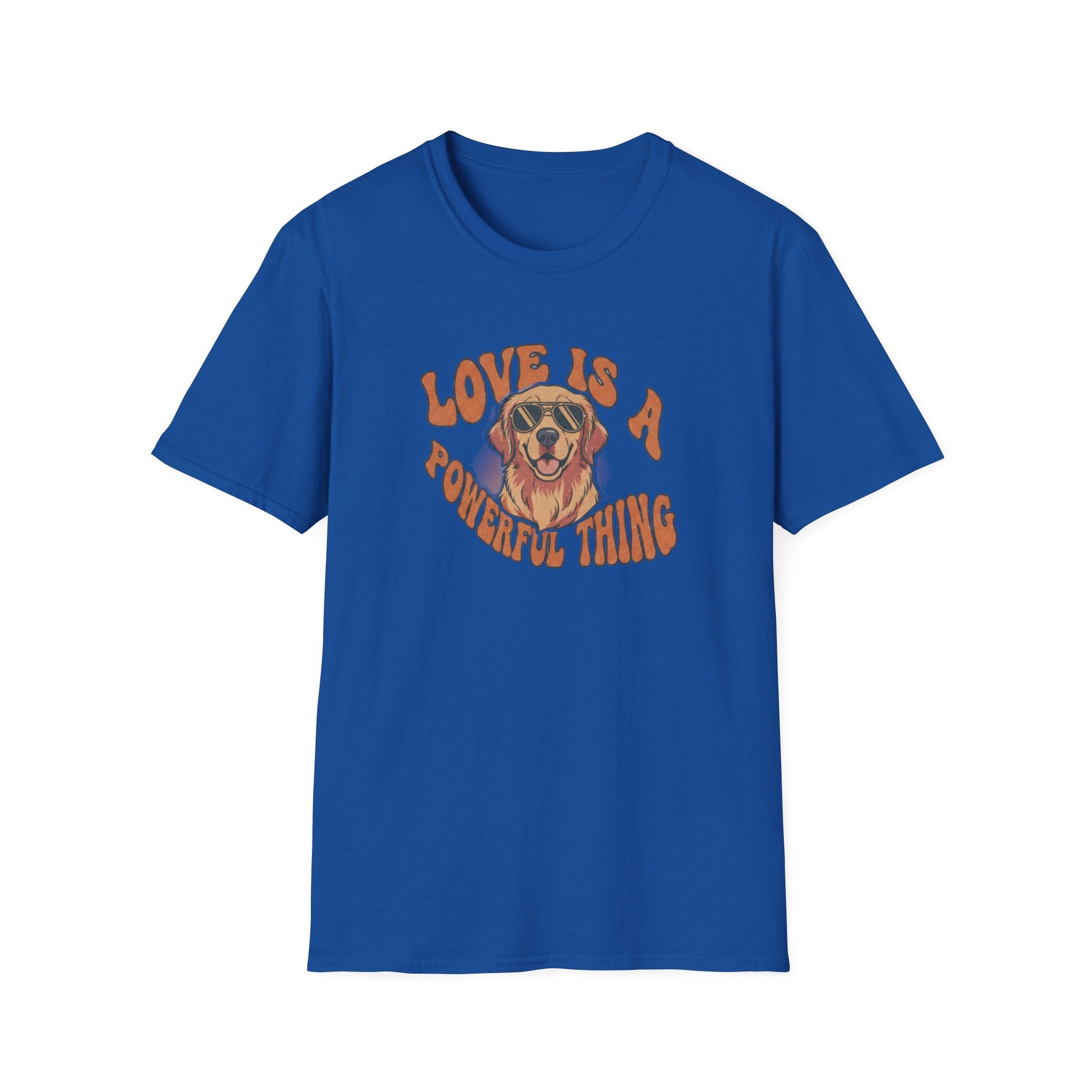 T-Shirt — "Love Is a Powerful Thing" Golden Retriever Graphic Tee