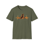 Dog Heartbeat T-Shirt — Neon Dog ECG Graphic Tee