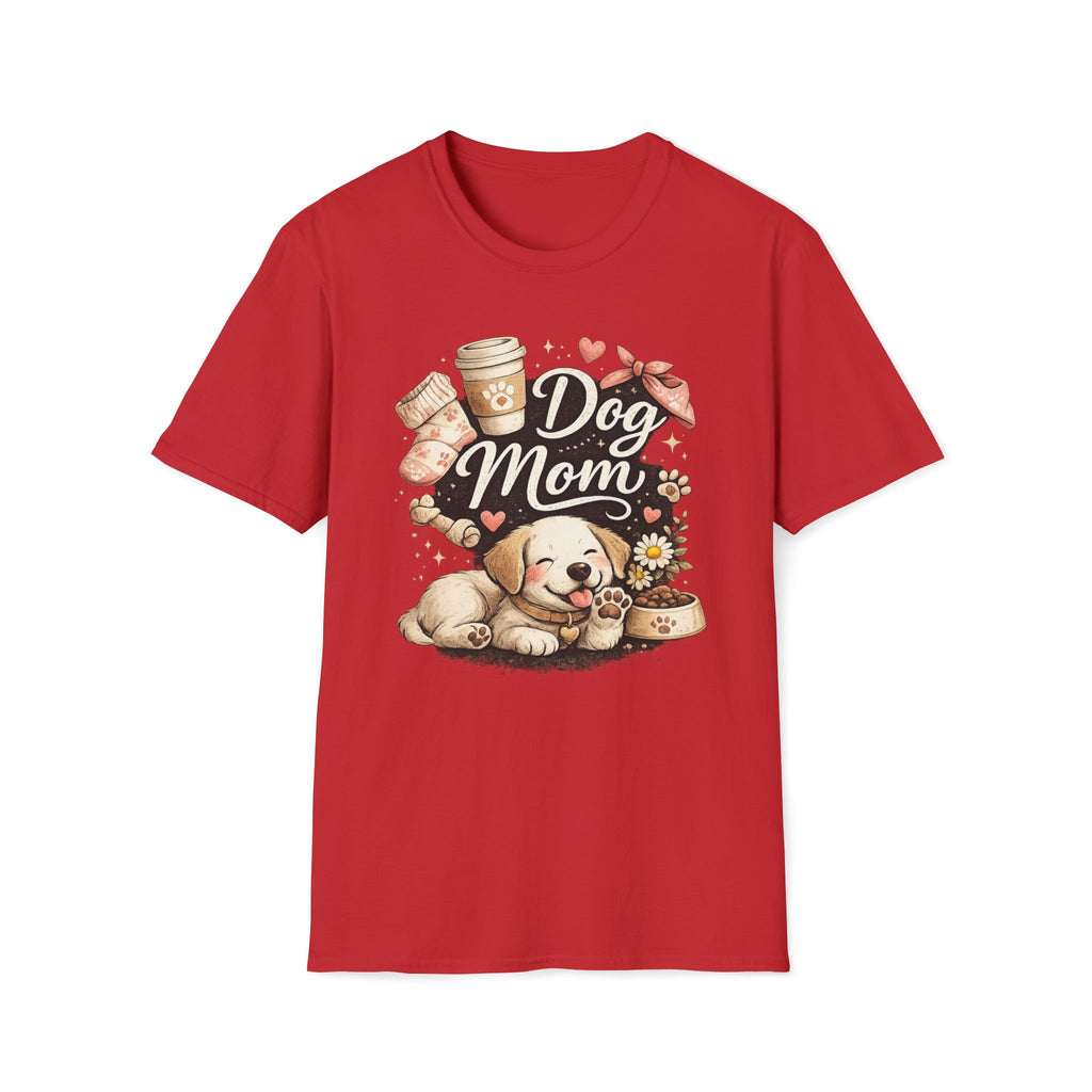 Dog Mom T-Shirt — Cute Puppy, Coffee & Floral Design