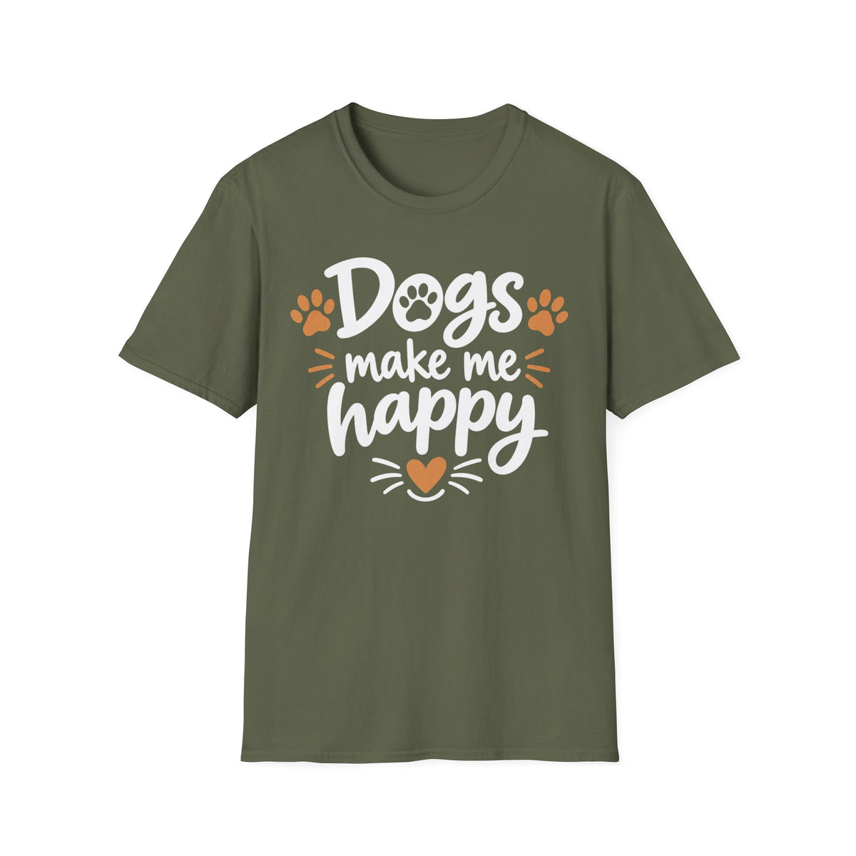 Dogs Make Me Happy T-Shirt — Cute Paw Print Dog Lover Tee