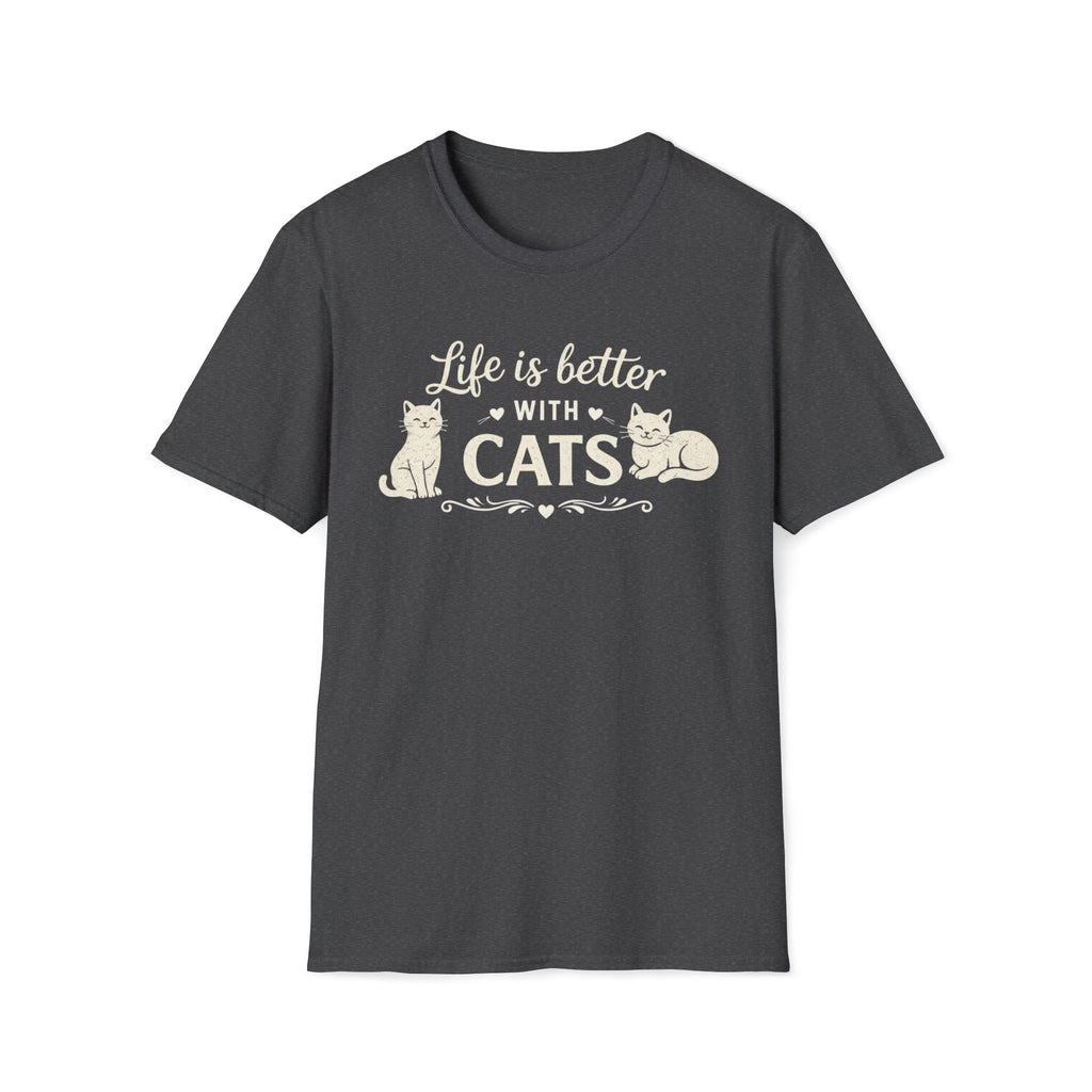 Life Is Better With Cats T-Shirt — Cute Cat Lover Tee