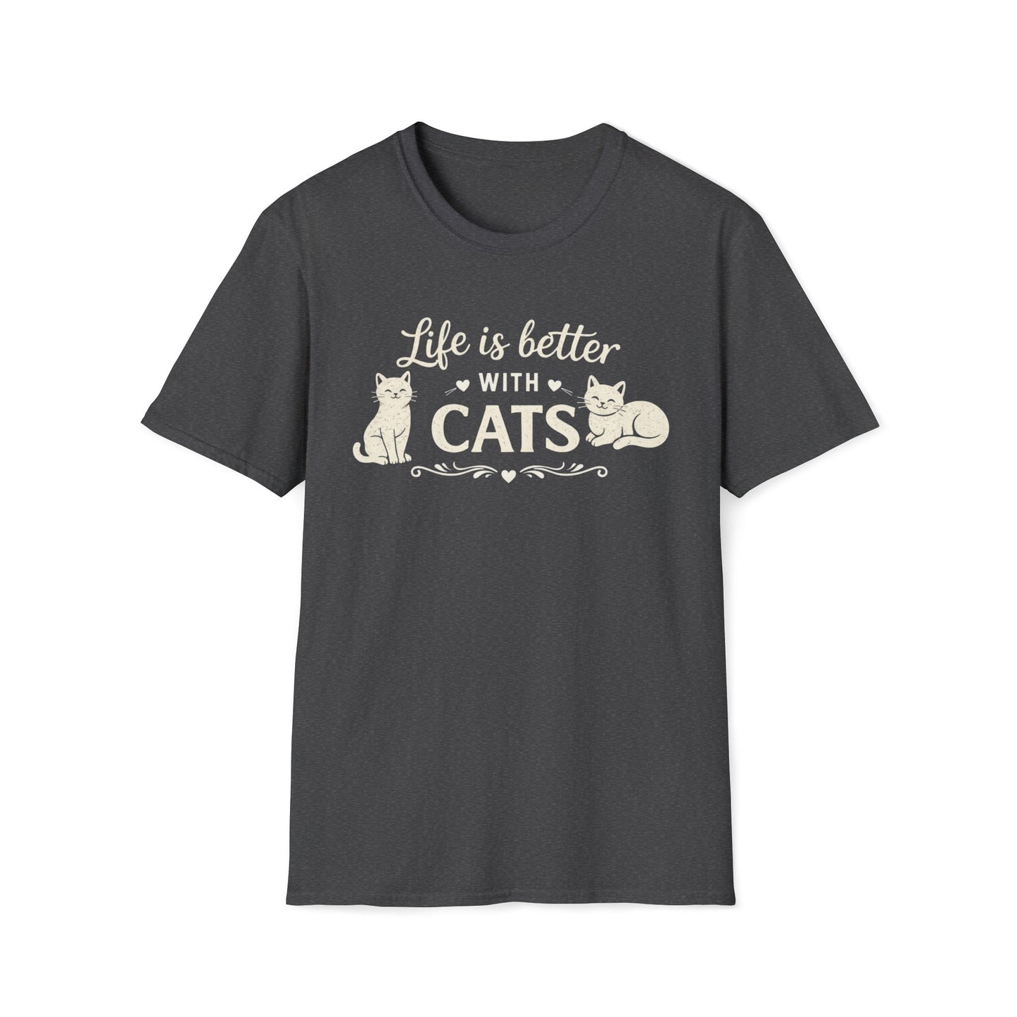 Camiseta "La vida es mejor con gatos" — Camiseta linda para amantes de los gatos