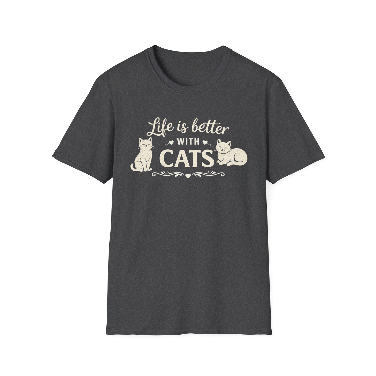 Camiseta "La vida es mejor con gatos" — Camiseta linda para amantes de los gatos