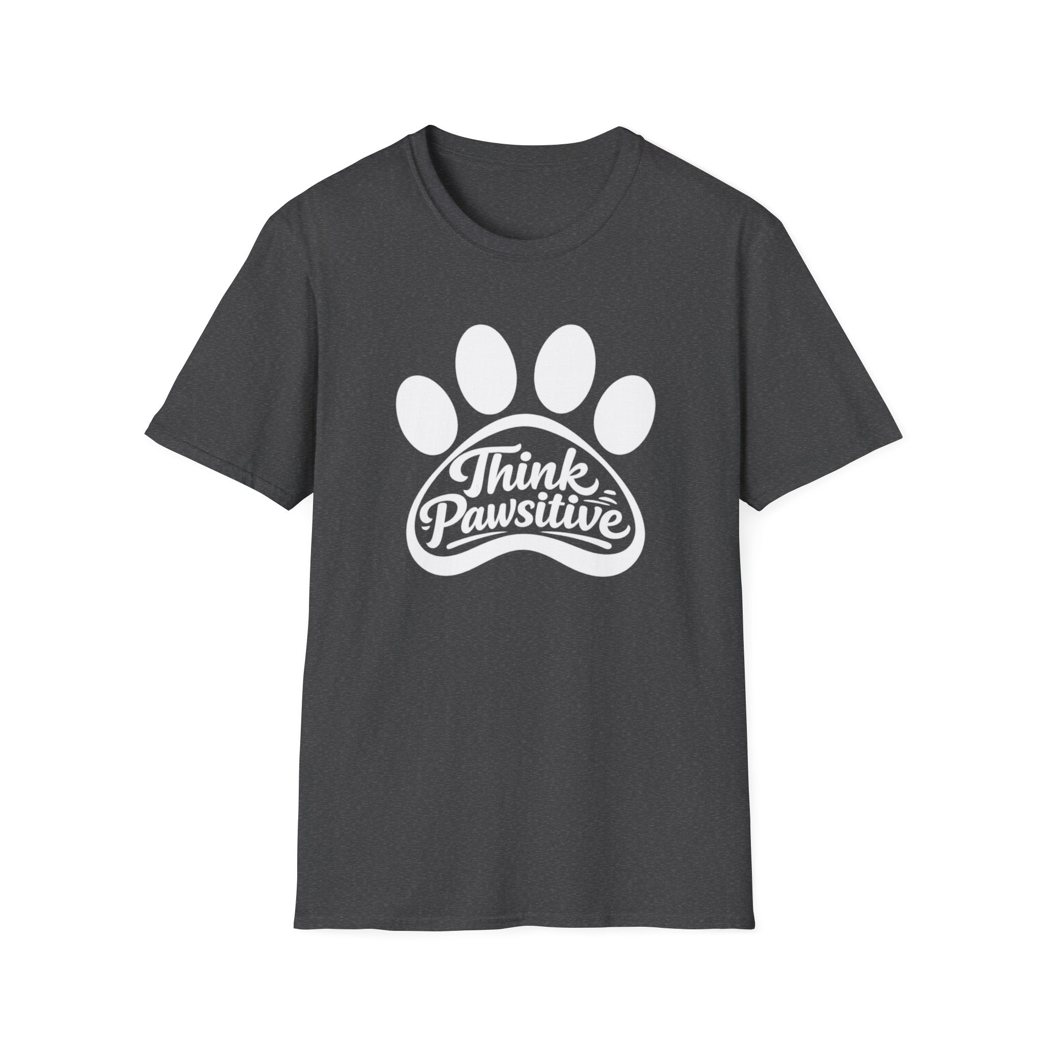 Camiseta con estampado de patas Think Pawsitive — Camiseta positiva para amantes de las mascotas