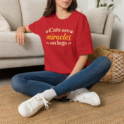 Cats Are Miracles On Legs T-Shirt — Funny Cat Lover Tee