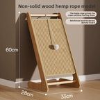 Vertical Solid Wood Cat Scratching Board with Sisal Pad