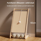 Vertical Solid Wood Cat Scratching Board with Sisal Pad