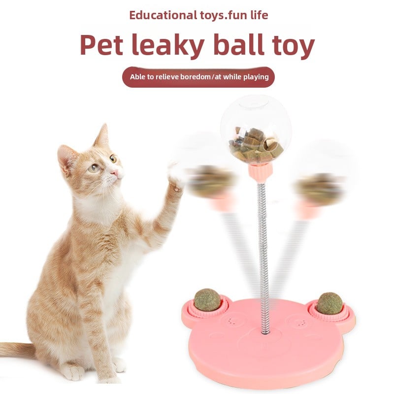 Throwing the cat a ball to distract it while avoiding feeding it